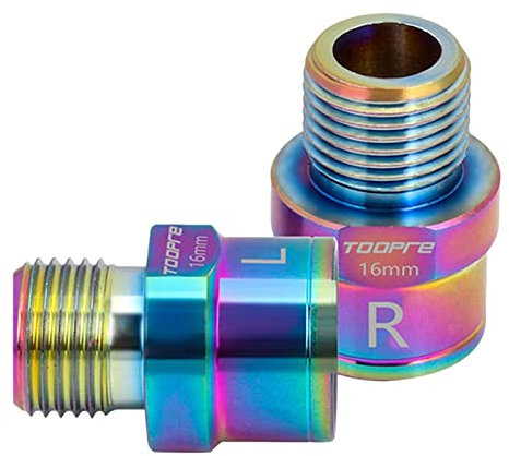 Fahrrad-Pedal-Extender, 1 Paar Stahl-Fahrrad-Fußpedal-Extender Fahrrad-Pedal-Abstandshalter für Straße Straßenfahrrad , Bunte 16mm