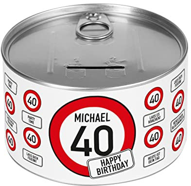 Herz & Heim® Spardose Konserve Geburtstag personalisiert Verkehrszeichen