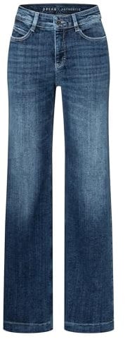Mac - Damen 5-Pocket Jeans, Dream Wide Authentic (5439-90-0358L), Größe:W44, Länge:L30, Farbe:Cobalt Authentic wash (D574)