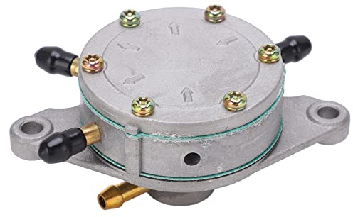 Benzinpumpe, DF52-176 Runden Aluminium Kraftstoffpumpe mit Zwei Ausgängen Schneemobil-Kraftstoffpumpe Kraftstoffpumpe Benzinpumpe Für Dual Carb Systems Outlaw Kart 35L Hr Flow Rate Snowmobile