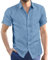 Enrico Coveri Camicia Uomo Lino Lapel Short Cardigan Casual Shirt di Men A Maniche Jacket Button Loose Color Solid Men's Blouse Camicia Rosa Uomo Lino Coreana