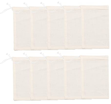Musselin-Beutel mit Kordelzug, wiederverwendbare Baumwoll-Teefilter zum Kochen und mehr