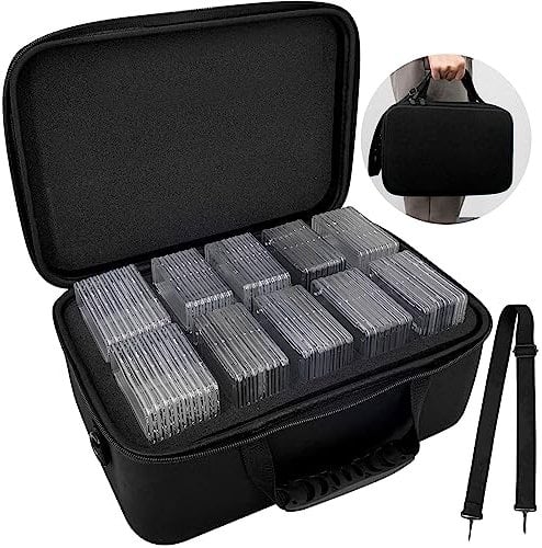 XLHVTERLI Graded Card Case Storage Box Fits for 64 Graded Sports Trading Cards, Slab Card Holder Organizer for FGS, CSG, BGS, PSA, Sports, Football Card with Removable Thick Foam Slots (Bag Only)