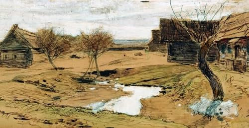 MSTECO Leinwand Wandbild Kunstdruck Leinwand Malerei Poster Berühmt Der Frühling ist gekommen Isaac Levitan für Flurdekoration 60x90cm