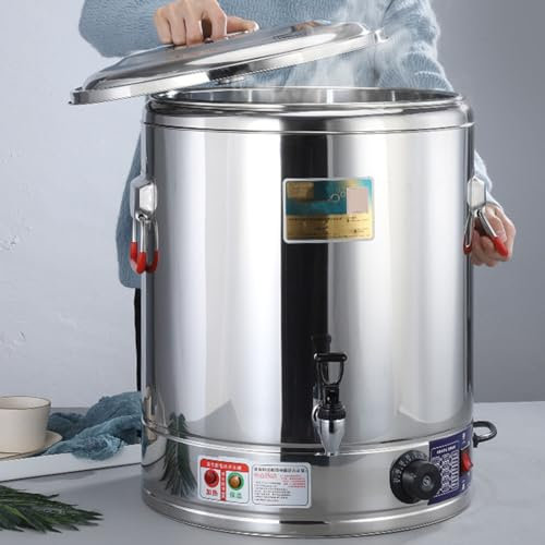 XDLYWUZIQ 20-50L Litre Electric Stainless Steel Catering Hot Water Boiler Tea Urn Commercial With Temperature adjustment, Stainless Steel Water Boilers Kettle,40L