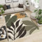 PAJEON Tapis de Design Feuille De Palmier Simple, 60 x 90 cm Tapis Moquette de Chambre à Poils Ras, Paillasson Intérieur - pour Chambre à Coucher de Salon