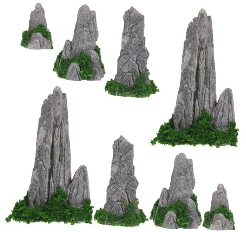 CAXUSD 8stücke Teiliges Miniatur Rockery Dekoration Für Mikrolandschaft Simulierte Berglandschaft Ornamente Für Bonsai Terrarium Und Gartenlandschaft