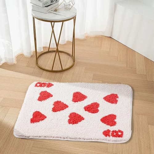 Room Decor Y2K Cooler Teppich, ästhetischer Teppich mit acht Herzen, modern, für Schlafzimmer, Wohnzimmer (4,1 x 6,6 cm)