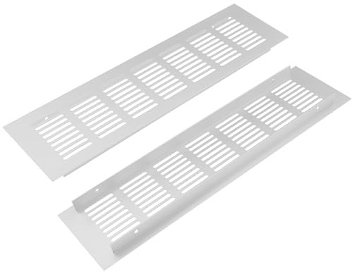 2 PCS 80 * 300mm Rectangle Silver Aluminum Alloy Mesh Air Vent for Cabinets and Furnitures