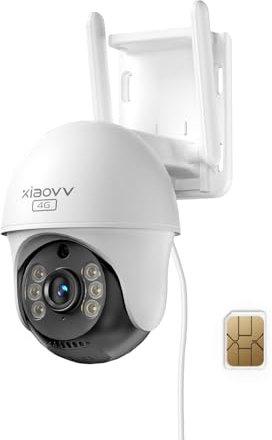 XIAOVV 4G Outdoor-Überwachungskamera, 4G LTE-Kamera, 3MP High Resolution, Vollfarb-Nachtsicht, Bewegungserkennung, IP65 wasserdicht, Alarmmeldung, Zwei-Wege-Audio