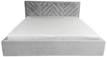 Ares Meble Modernes Boxspringbett 180x200 cm mit Gepolstertes Kopfteil - Samt Zwei-Personen Bett mit Stauraum für Schlafzimmer und Gästezimmer, Praktisch Möbel mit Groß Bettkasten: Grau