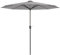 Outsunny Sombrilla de Jardín de Aluminio Ø265x240 cm Parasol de Terraza con Luces LED Solares Manivela e Impermeable para Piscina Patio Gris Claro