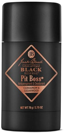 Jack Black Pit Boss Black Reserve Antitranspirant und Deodorant für Herren, 75 ml, Kardamom und Zedernholz, Deodorant für empfindliche Haut