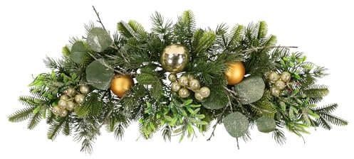 SHACOS Weihnachtskranz Deko 65 cm, Weihnachten Swag, Weihnachtsgirlande, Tannenkranz Künstlich Weihnachtsdeko Kranz Weihnachten Dekokranz Türkranz Weihnachten Wandkranz Weihnachtsdekoration