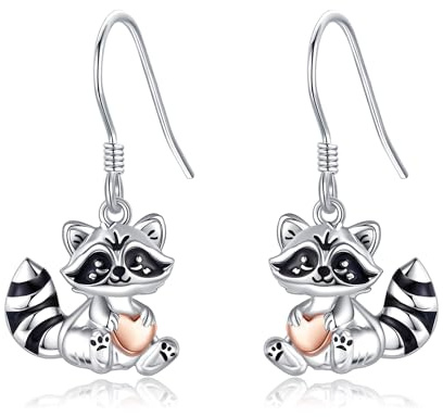 ONEFINITY Waschbär Ohrringe 925 Sterling Silber Waschbär Tier Schmuck Geschenke Für Damen Mädchen