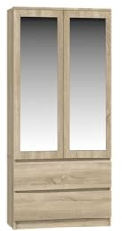 Oggi Eiche Sonoma Schrank Lugo 90 cm - Stylische Aufbewahrungslösung mit 2 Türen - Schlafzimmermöbel - Moderne Möbel für Ihr Zuhause