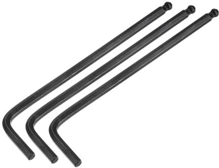 sourcing map 3pcs 5mm Ball End Hex Key Wrench, Metric L Shaped Long Arm CR-V Repairing Tool for Bikes Furniture Repair, Black