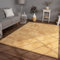 TT Home Wohnzimmer Teppich Hochflor Langflor Kunstfell Weich Modern Unifarben Flauschig, Farbe: Gelb, Größe:100x200 cm