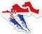 Finest Folia 2er Set Länder Silhouetten Aufkleber Länderaufkleber Bundesland Flagge Sticker für Auto Fahrrad Motorrad Modellblau selbstklebend wetterfest R215 (12 Kroatien)