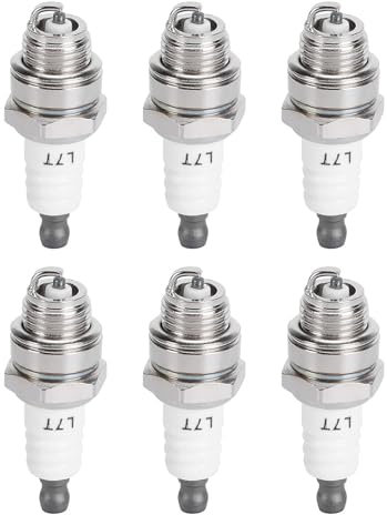 IUSOT 6Pcs L7T Spark Plugs for Chainsaw Lawnmower Engines, Compatible with BM6A BPMR7A RCJ6Y RCJ7Y WSR5F, Engine Accessory Replacement Parts for Garden Tools