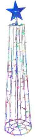Árbol cónico iluminado – Árbol cónico LED resistente para Navidad, árbol de Navidad con cono LED | Árboles cónicos destellados, decoración de Navidad inteligente para porche, jardín, patio, patio