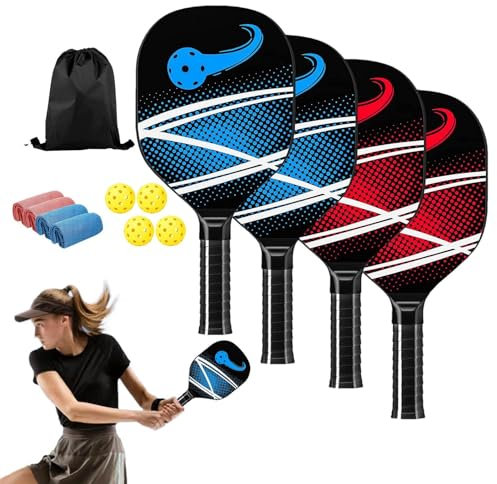 -Pádel de madera, remo para principiantes - Juego de palas de madera de álamo natural - Pala deportiva ligera de madera de álamo natural para principiantes