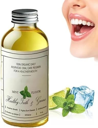 Huile de noix de coco bio pure de 113,4 g, saveur menthe, bain de bouche à l'huile de noix de coco bio, soin buccal doux