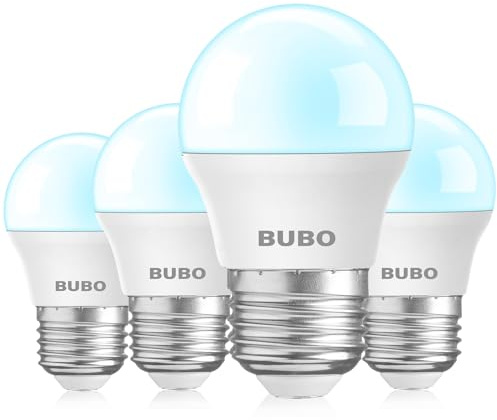 BUBO LED Refrigerator Light Bulb 40 Watt Equivalent, Fridge Light Bulb 120V, Appliance Bulb Daylight 5000K, A15 E26 Medium Base Bulb, 5.5W, Non-Dimmable, 4 Pack