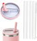 1 pièce de rechange de couvercle de paille de rouleau de 30 OZ pour Stanley quencher 0.89l, kit de couvercle de rouleau réutilisable avec 4 pailles et 1 brosse de nettoyage (Rose, 30oz)