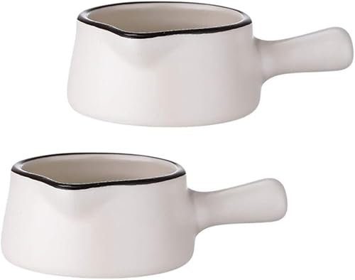 BOWINGBO Kitchen Dipping Bowls Ceramic Appetizer Bowls,Coffee Syrup Condiment Bowls Sauce Dishes Ceramic Small Dipping Sauce Dish Mini Ramekins With Handle Grip 50ml Red Small Serving Bowls 2pcs