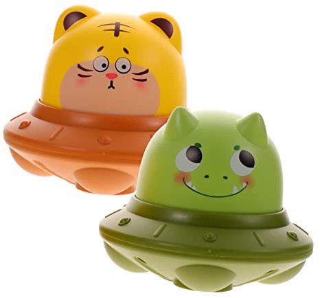 KONTONTY Ensemble De 2 Jouets Soucoupe Volante pour Enfants Jouet Éducatif À Pression
