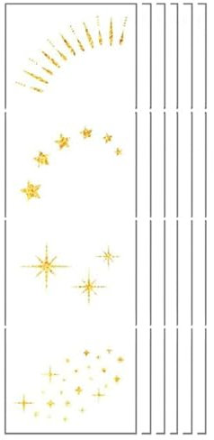 Glitzer Sommersprossen Tattoo Gesicht, Sterne Punkte Aufkleber Make-Up, 6 Stück Temporäre Sparkle Freckles Folie Wasserfeste und Leicht Zu Entfernen für Festival, Party, GoldB