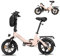 Bodywel T16 Mini E Bike 14 Zoll Elektrofahrrad 250W 36V/7.8Ah Akku mit APP Funk für Herren Damen,Reichweite Max 45 km (Rosa+Rückpacktrager)
