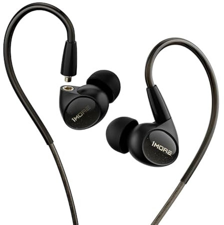 1MORE P50 Auriculares In-Ear con Cable Hi-Res Audio, Auriculares Híbridos de 5 Drivers con Jack de 3.5mm, Sonido HiFi de Graves Profundos, Cable Desmontable MMCX, Micrófono MEMS y Control de 3 Botones