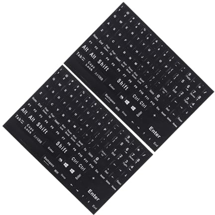SWOOMEY Englische Tastaturaufkleber 2 Bögen PVC Selbstklebend mit Klaren Buchstaben für Desktop und Notebook Tastaturen
