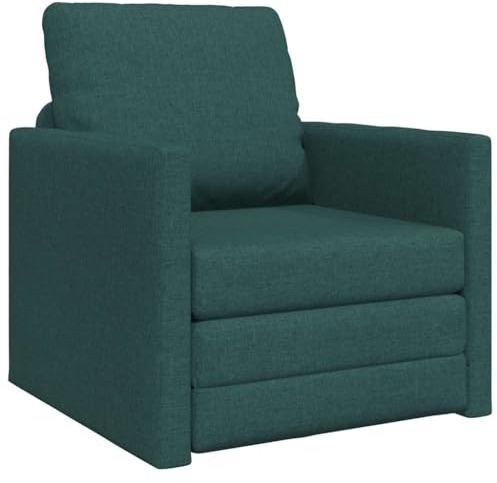 vidaXL Boden-Futonbett Dunkelgrün 2 In 1 Zeitgenössische Sitzgelegenheit Stoff Maximale 100Kg Ideal Für Wohnzimmer Oder Schlafzimmer Klappbar Kompaktes Armchair Zweifachnutzungsmöbel Innenstuhl
