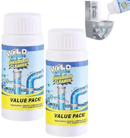 Vollstern Abflussreiniger, Vollstern Rohrreiniger, Abflussreiniger Schaum Extra Stark, Hochwirksamer Rohrreiniger für Küche, Bad, Toilette & Balkon Alle Rohre (2 stück)