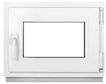 Framex Ventana pequeña para sótano, 60 x 45 cm (600 x 450 mm), 3 compartimentos (32 mm), color blanco