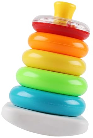 Renchey Baby Stapelspielzeug - Farbenfroher Ring Stapelturm | Motorikspielzeug Ab 6 Monaten Mit Lernfunktion Für Mädchen Zuhause Kindergarten Unterwegs Reise Autositz