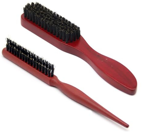 Spazzole di cinghiale, 2 Pezzi, Spazzola con Setole di Cinghiale Naturale, Teasing Hair Brush Toupierbbürste Boar, per Massaggio del Cuoio Capelluto, Riducendo la Rottura dei Capelli