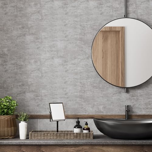 VaryPaper Tapete Betonoptik Grau Industrial Folie Küchenarbeitsplatte 40cmx200cm Klebefolie Betonoptik Tapete Badezimmer Wasserfest Wohnzimmer Küchenfolie Selbstklebend Schränke Fensterbank Folie