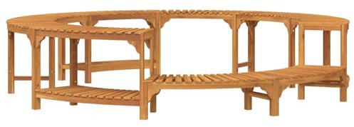 Gecheer Recinzione per Vasca Idromassaggio Rotonda, Design Moderno con Struttura Resistente, Ø275 cm, Legno Massello di Acacia, Rivestimento per Giardino