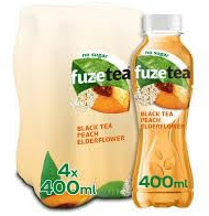 Fuze Tea Black Peach Elderflower no Sugar PET (6 x 400 ml)