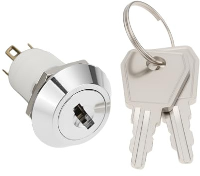 YINETTECH 16 mm Schlüsselschalter mit zwei Positionen, elektronisches Schloss mit 2 Schlüsseln, S1605 für Aufzug oder Basisstation