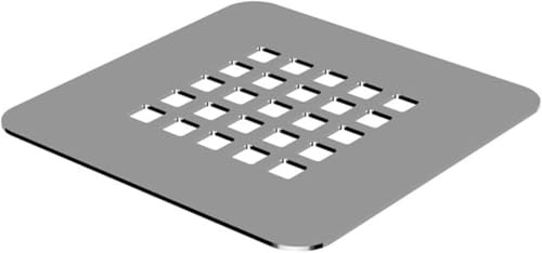 Rejilla Cubretapón para Plato de Ducha Stone, Acero Inoxidable, Fácil de Limpiar, Color Cromo Acero Cepillado, 125x125 mm