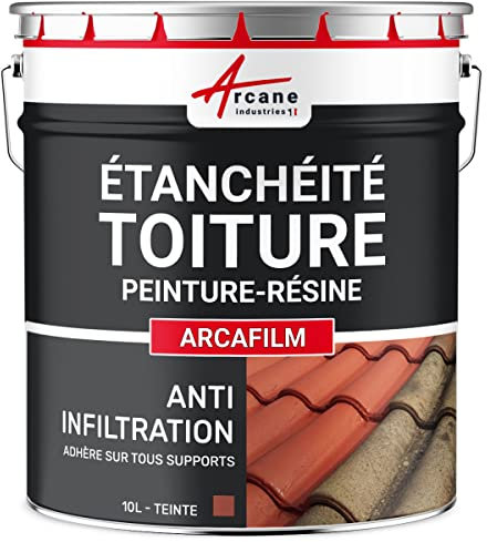 Étanchéité Toiture : Peinture résine d'étanchéité ARCAFILM pour Toit et Tuile - 10 L Tuile - ARCANE INDUSTRIES