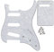 FLEOR Set of 8 Hole SSS Pickguard and Guitar Backplate with Screw for Vintage ST Style Guitar Parts Replacement,4Ply White Pearl