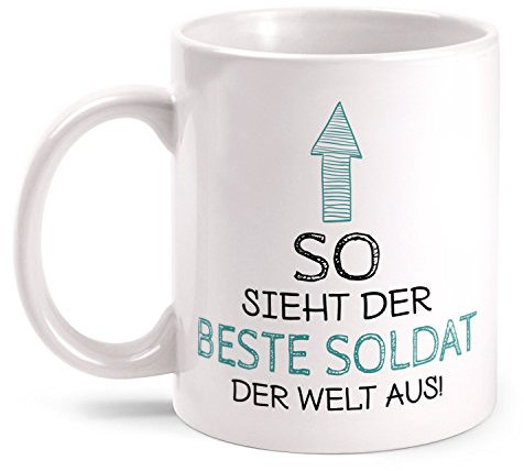 Mug tendance avec inscription « Société » imprimé des deux côtés – Idée cadeau pour l'armée allemande de l'armée militaire de l'armée allemande Blanc.