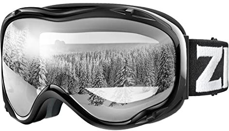 ZIONOR Skibrille für Herren Damen Jugend, Lagopus Snowboard Brille Verspiegelt OTG UV-Schutz Anti-Nebel Schneebrille für Snowboarden Skifahren Skaten