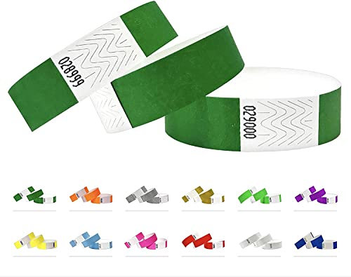 500 Eintrittsbänder aus Tyvek - Party Einlassbänder, Securebänder, Festival Armbänder, Kontrollbänder für dein Event (Kelly Green)